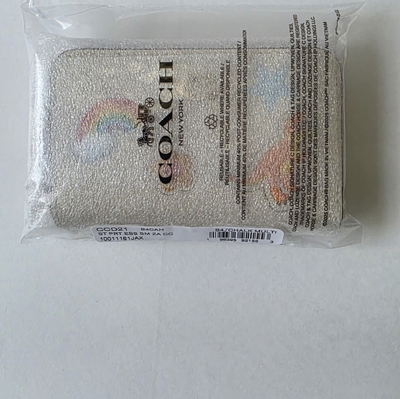 Coach Essential Small Zip Around Card Case With Sticker Print NWT - Picture 4 of 5